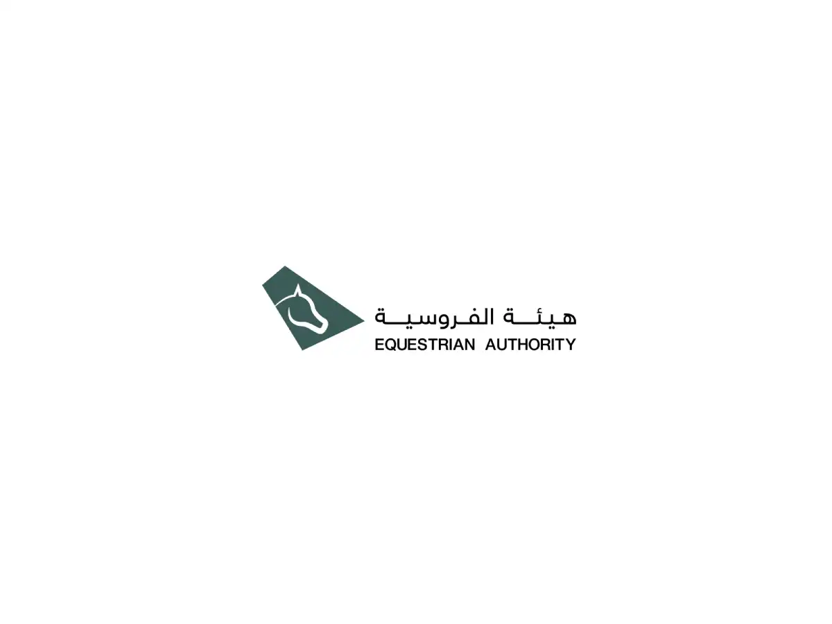 Equestrian Authority logo with a rider on horseback, symbolizing the use of branding and social media to promote Saudi Arabia equine heritage.